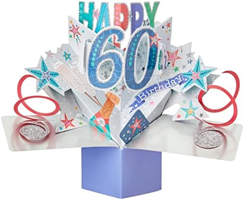 Среќен 60-Ти Роденден Скокачка Честитка Оригинална ВТОРА ПРИРОДА 3Д Скокачки Картички