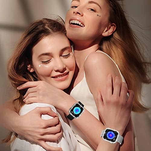КИНГОФКИНГИ 2 пакувања случаи компатибилни со случајот со Apple Watch 44mm за жени, заштитени дијаманти за заштита на дијаманти компјутер