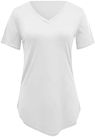 Womenените врвови плус големина V-вратот за печатење блуза врвови за дишење удобно летно спортски врвови на врвови на улична облека со патент