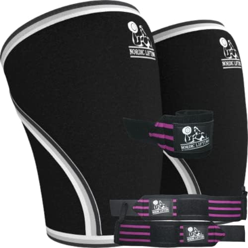 Нордиско Кревање Ракави За Колена Голем Црн Пакет со Обвивки за Зглоб 1п-Виолетова