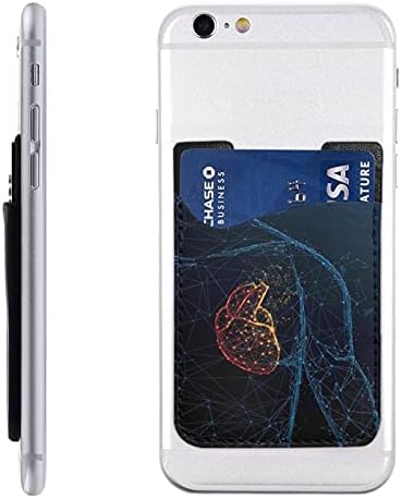 Дигитална срцева шема мобилна телефонска картичка Ходер ракави ПУ кожа за задниот дел на iPhone
