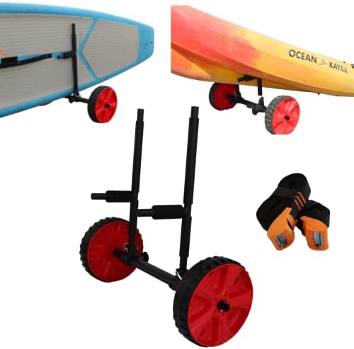 Cor Surf Прилагодлив SUP Stand Up Up up Paddeboard and Kayak Cart | 2-во-1 кајак и SUP транспортот Доли лесно се прилагодува за кој било