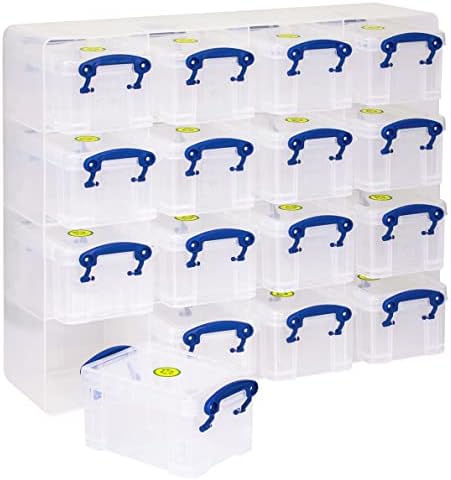 Навистина корисен организатор, кутии за складирање од 16 x 0,3 литри во чиста пластична организатор и чисти кутии