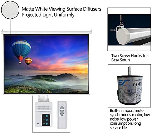 100 4: 3 80 x 60 област за прегледување моторизиран екран на проектор со далечински управувач мат бело