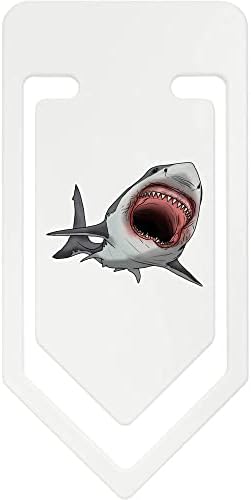 Азиеда 91мм „Голем бела ајкула залак“ голем пластичен клип за хартија