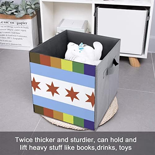 Знаме На Гордоста На Чикаго Виножито Ленти Склопувачки Канти За Складирање Основи Преклопување Ткаенини Коцки За Складирање Организатор Кутии