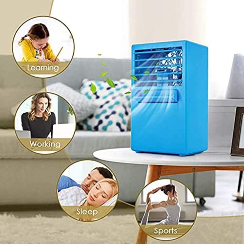 Лилианг- испарувачки ладилници USB преносен вентилатор за климатик, мал личен вентилатор за тивка биро, 3 брзини, 4-часовен тајмер, заштита на