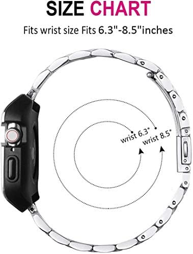 Hatalkin компатибилен со Apple Watch Band 44mm со метална кутија за браник, груби машки опсези за Apple Watch SE/Iwatch Series 8 7 6 5 4, Заштитни