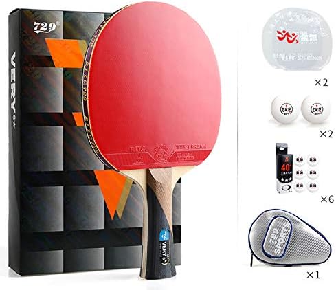 Sshhi 6 starsвезди на тенис лилјак, удобно со тенис на маса и торба за складирање, офанзивна пинг -понг лопатка цврста/како што е прикажано/б