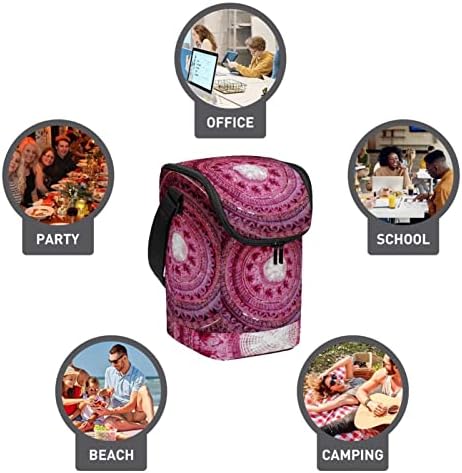 Торби за ручек За Жени Мажи, Изолирана Торбичка За Ручек Со Розова Врвка Со Кутија За Ручек Со Прилагодлив Ремен За Рамо За Училиште,
