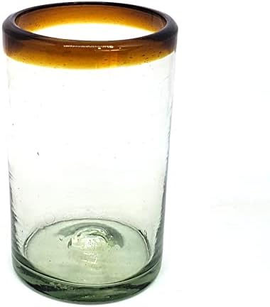 MexHandcraft Килибар Раб 14 мл Чаши За Пиење, Рециклирано Стакло, Без Олово, Без Токсини
