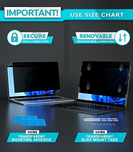ПИС лаптоп екран за приватност 17 инчи за Lenovo HP Dell - Отстранлив лаптоп екран за приватност за приватност за 16:10