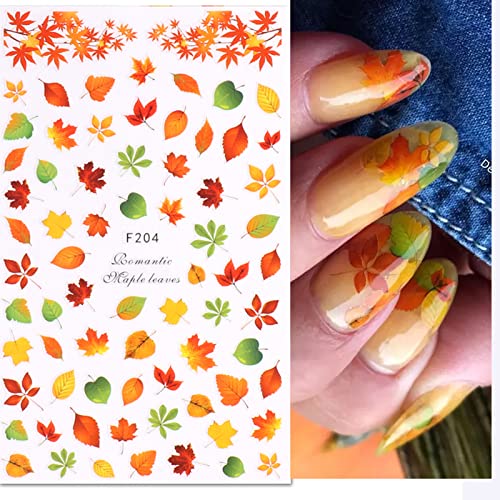 Јосомк ​​есен налепници за нокти за ноктите за лисја од лисја од лисја на ноктите самолепливи на благодарноста на благодарноста