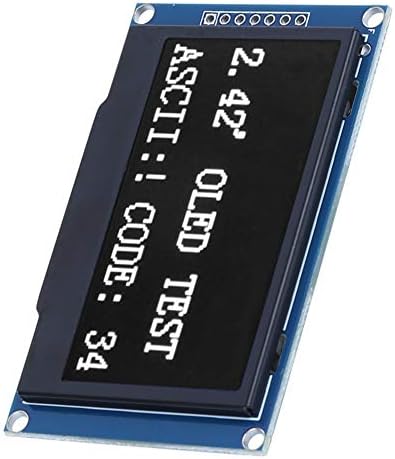OLED модул за приказ, 2,42 инчен OLED дисплеј модул 128x64 за SSD1309 I2C SPI паралелен интерфејс, идеален за приказ ASCII и графички