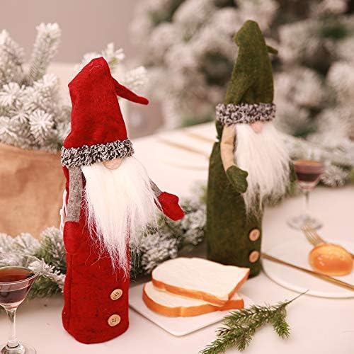 Божиќни украси Божиќна шампањ извезен држач за шише со вино со безвредно кукли за вино држач за шише Ресторан за одмор дома украси
