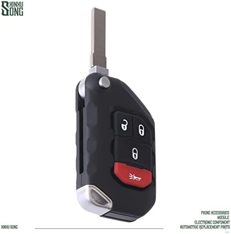 Xinxusong 68416782AA CAR копче FOB без клуч Контролен влез далечински управувач со 4 копчиња Заменска замена компатибилна со