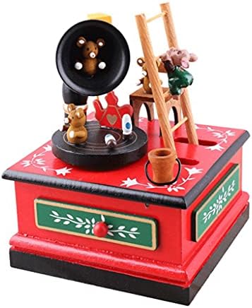 WODMB Merry-Go- Round Round Дедо Мраз Музичка кутија играчка Дома Декорација Мери-Господ- тркалезна божиќна музичка кутија роденденски подарок
