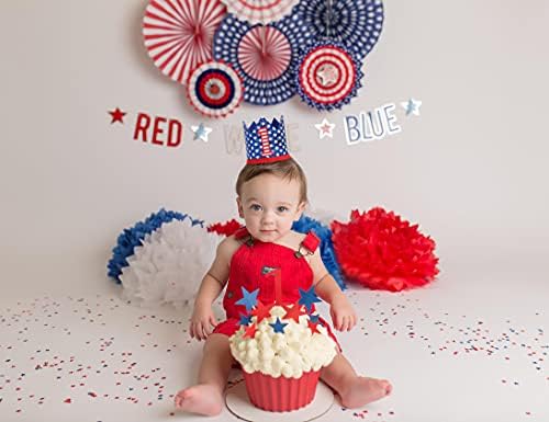 ВАВУО 1 -ви роденденска капа - лента за глава на прва роденденска забава - забава за забава за бебе - Најдобри реквизити за фото -штанд