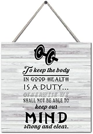 Дрвениот печатен знак со велејќи да го задржите телото во добро здравје е должност дрвен блок плакета за охрабрување подароци