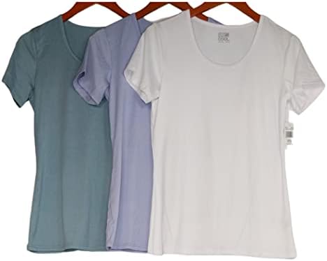 32 степени Кул женски 3 пакувања со кратки ракави со кратки ракави маици за вратот