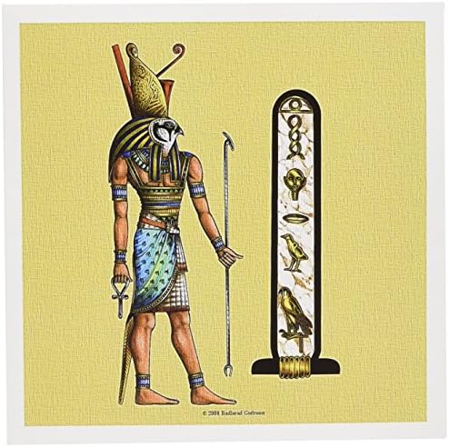 Хорус Египетски бог паганска уметност - честитка, 6 x 6 инчи, сингл