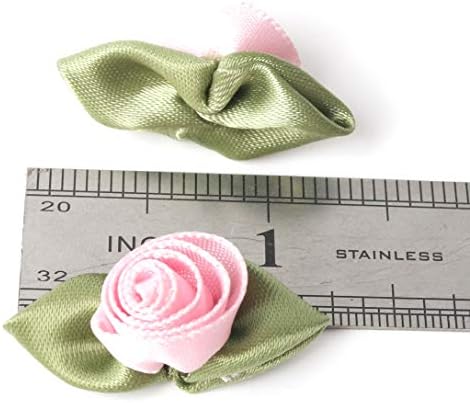 Micomon 15pcs розови мини панделка лакови за занаети мини рози за занаетчиски вештачки украси за шиење DIY