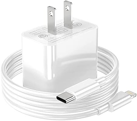 RPQ [Apple MFI овластен] Брз USB-C адаптер за напојување со 6 ft C до молња кабел. Полнач за iPhone со можност за брзо полнење, компатибилен