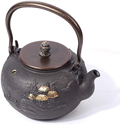 Леано железо чајник позлатен голи внатре и надвор од неоткриен чисто рачно изработено леано железо чај од котел од котел, lsxysp, железо,