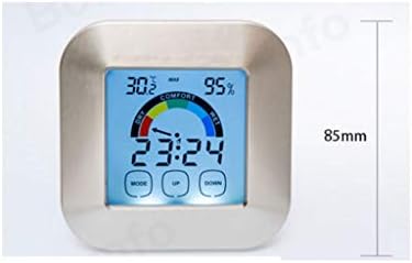 WDBBY Дигитален временски хигрометар во затворен термометар, приказ на температура и влажност со индикатор за удобност и хигрометар на екран на допир на допир на доп?