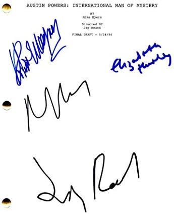 Мајк Мајерс, Елизабет Харли, Jayеј Роуч, Роберт Вагнер, потпишан автограм - Остин Пауерс: Меѓународен човек на мистерија целосна филмска скрипта