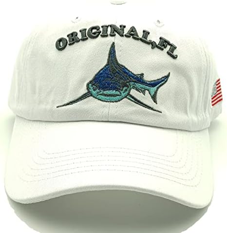 Ајкула извезена памучна бејзбол капаче измиена потресена тато капа на гроздобер прилагодливи капи за камиони за мажи за мажи жени деца