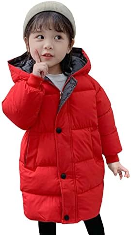 Дете бебе бебе девојки џемпер палто зимски густо топло копче со качулка со ветерници за ветерници за надворешни работи топли големи