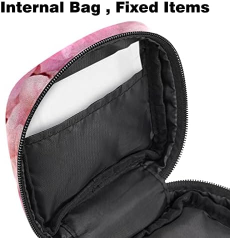 Санитарна торба за складирање на салфетка, торбичка за подлога, торбичка за подлога, мала торба за шминка, розова розова цветна шема