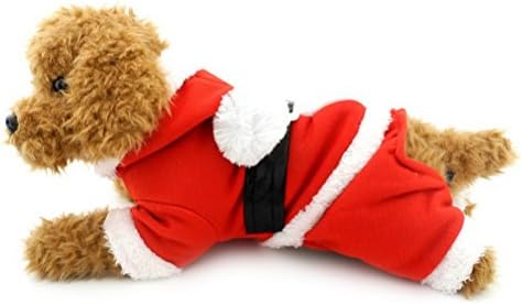 Зунеа руно качулка миленичиња Дедо Мраз костум костум костум кученце Божиќ пижами мало куче мачка скокање худи хасма џемпер зимска топла