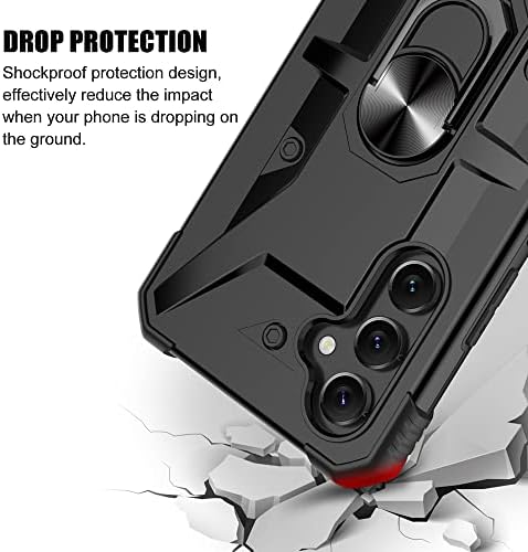 SYONER За Samsung Galaxy A54 5G Случај, Shockproof Телефон Случај Покритие Со Вграден Ротирачки Прстен Држач Kickstand + Калено