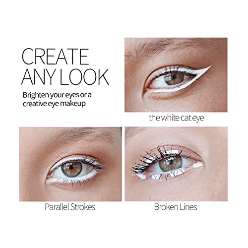 Бели Моливи За Очи, 12 ПАРЧИЊА Професионални Хајлајтери Моливи За Очи Осветлувач За Очи, Бели Облоги За Очи Моливи За Шминка Водоотпорни Долготрајни