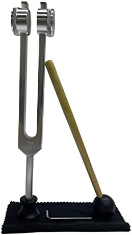 ОМ 136.1Hz Туркачка вилушка, вилушка за подесување на чакра 136,1 Hz за заздравување со силиконски чекан, алатка за поправка,
