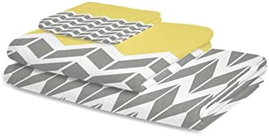 Пакино -бања крпи поставени меки апсорбирачки крпи жолти харинга сива геометриска текстура уметност меки туш крпа за крпа за рака за миење садови