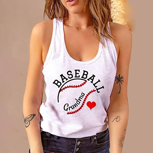 Top Tops Tops за жени сакаат графички елеци во бејзбол лето лето-лежерни слатки кошули без ракави маица маица