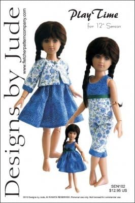 Играјте печатена шема за шиење за 12 Сенсон кукли