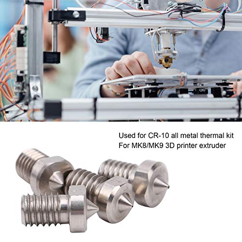 FTVOGUE 4PCS 3D печатач млазница Ti легура млазница M6 Тема за MK8 MK9 3D додатоци за екструдер 0.2 0,3 0,4 0,5мм, додатоци за 3Д печатач