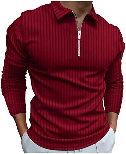 XXBR 2022 Нови поло маици за мажи, долги ракави гроздобер шарени ребра голф врвови на улична облека за улична облека за лежерна маица