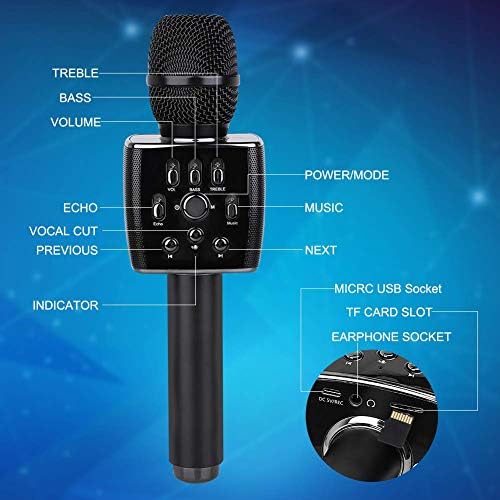 2049 x37 12W кардиоиден динамичен караоке микрофон, возрасно дете рачно безжичен Bluetooth karaoke машина за дома/карпул/забава/училница/отворено