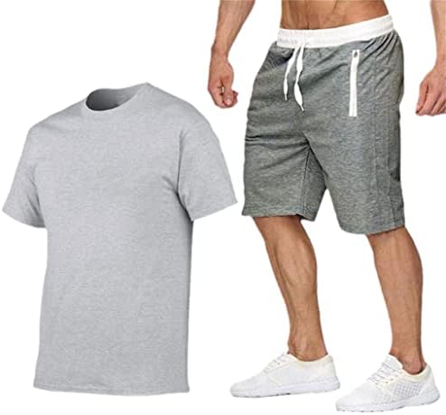 Летни мажи маица + шорцеви поставуваат пливање тренерки поставени спортски облеки за џогирање панталони маички костум