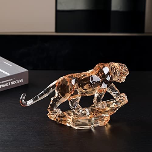 Beaulemna Акрилна тигар фигурино стакло колекција украс статуа на животни колекционерски табела декор дома