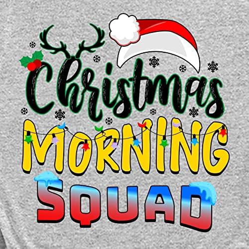 Среќна елка Дедо Мраз Верувај веруваат дека графички принтрирање Семејно Божиќ раглан кошула со ракав Хедер сива/црна