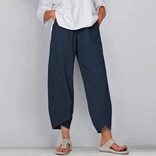 Womenените удобни панталони пантацо широки панталони со нозе со високи панталони дневно џемпери едноставни панталони со џеб