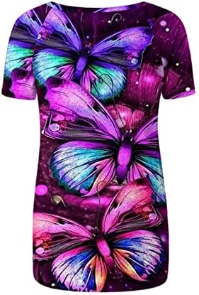 Кошула за блуза за девојчиња есен лето 2023 година со кратки ракави екипаж вратот на вратот памучен графички врв K6 K6