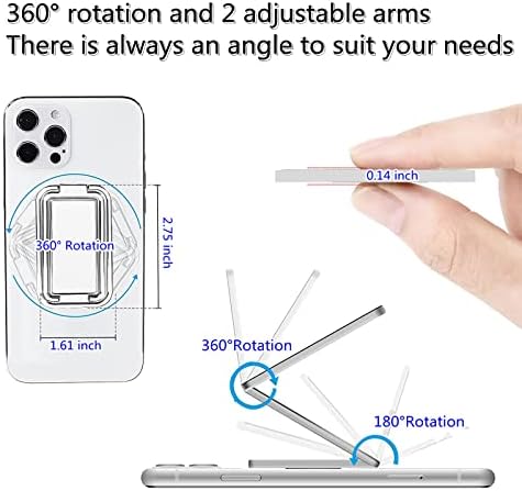 Headdy телефонски држач за прсти на прстенот на прстот [2 пакет], 360 ° ротација мобилен телефон назад зафат на мобилниот телефон, за да