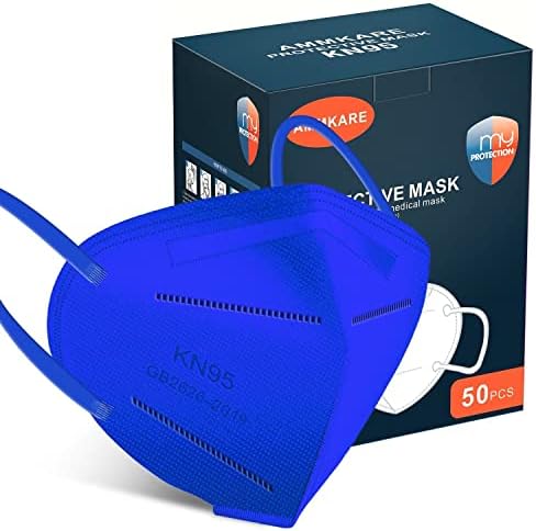 KN95 Маски за лице 50 парчиња 5-подножје за безбедност на удобно филтрирање со еластични ушни јамки и клип за мост на носот за возрасни